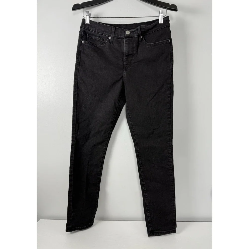 EUC Levi's 511 Slim Tapered Jeans BLACK Mens tag=29x28 Red‎ Tab